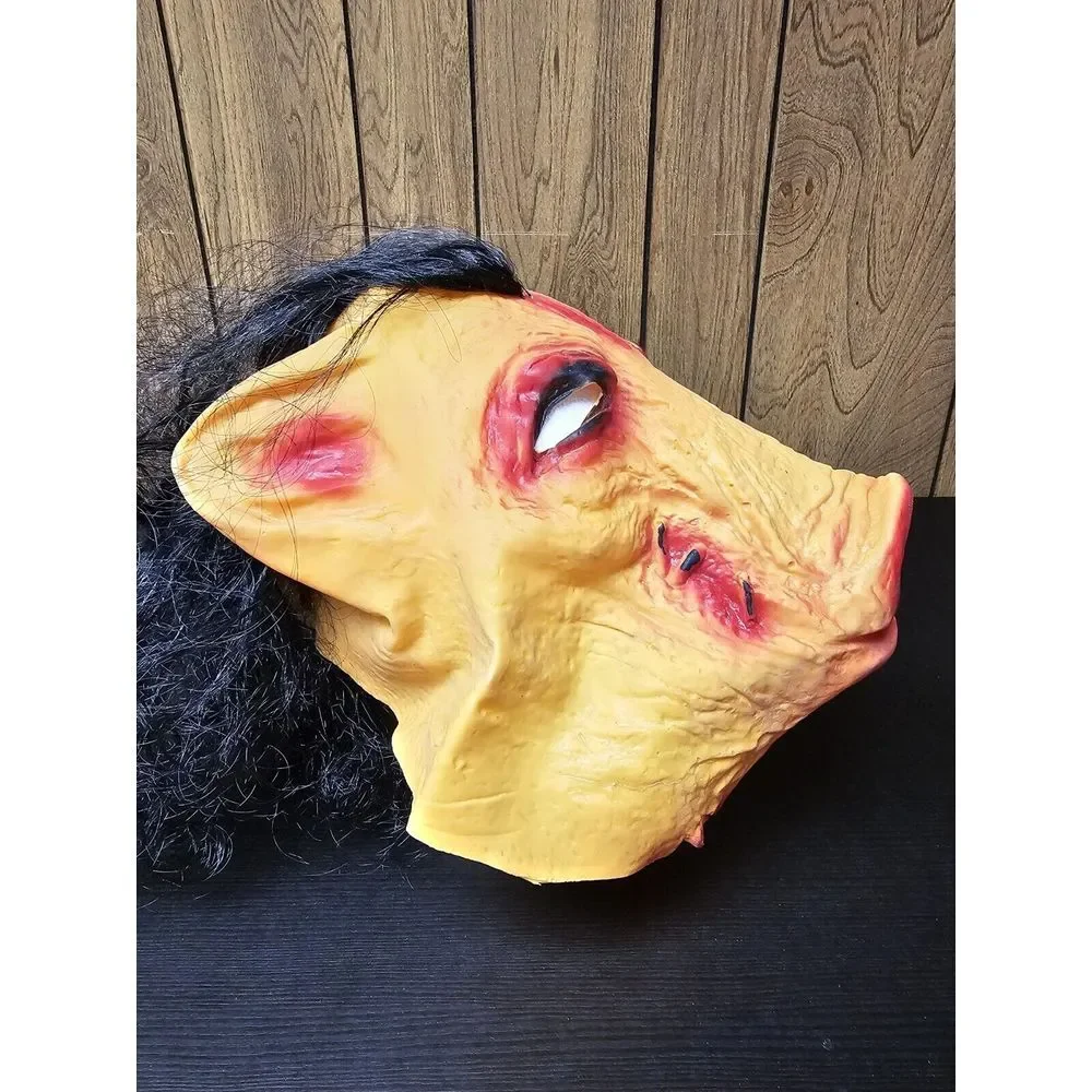 Vivid Latex‎ Horror Pig Monster Mask  With Wig/Hair